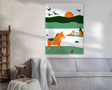 Voorbeeld van het werk in een kamer