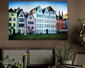 Cologne old town - houses on the Rhine bank (Frankenwerft) II by marlika art