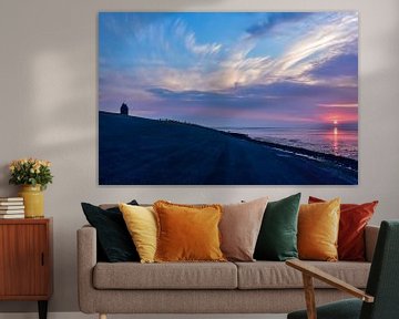 Sonnenuntergang am Wattenmeer von Henk de Boer