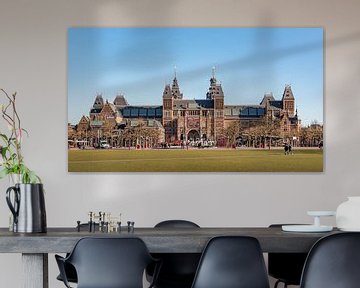 Frontaal zicht op het Rijksmuseum en het Museumplein van Remco-Daniël Gielen Photography