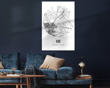 Ede (Gelderland) | Landkaart | Zwart-wit van MijnStadsPoster