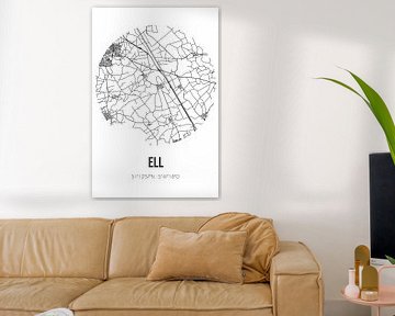 Ell (Limburg) | Landkaart | Zwart-wit van Rezona