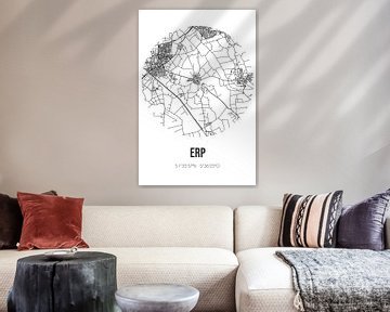 Erp (Noord-Brabant) | Map | Black and white by Rezona