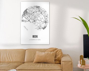 Beek (Gelderland) | Landkaart | Zwart-wit van Rezona