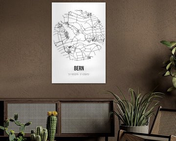 Bern (Gelderland) | Landkaart | Zwart-wit van Rezona