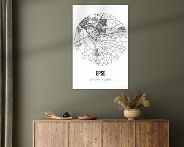 Epse (Gelderland) | Karte | Schwarz und Weiß von Rezona