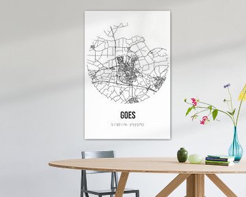 Goes (Zeeland) | Karte | Schwarz und weiß von Rezona