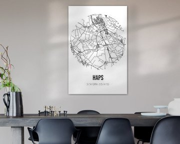 Haps (Noord-Brabant) | Landkaart | Zwart-wit van MijnStadsPoster