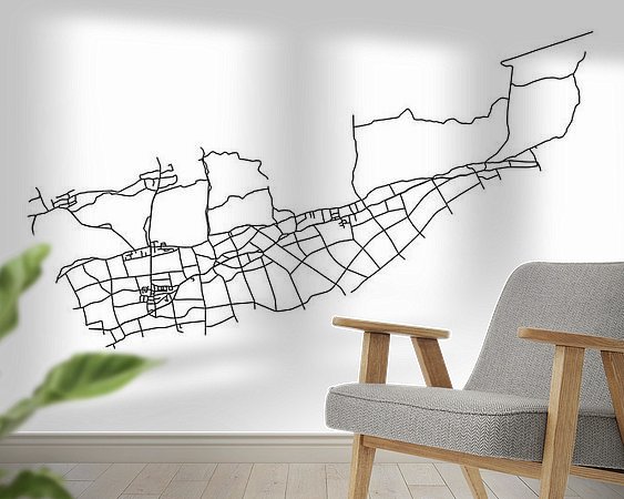 Voorbeeld van het werk in een kamer