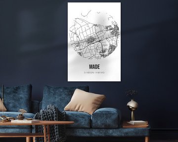 Made (Noord-Brabant) | Landkaart | Zwart-wit van Rezona