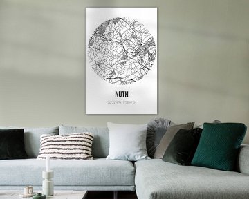 Nuth (Limburg) | Landkaart | Zwart-wit van MijnStadsPoster