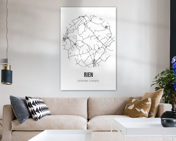 Rien (Fryslan) | Carte | Noir et blanc sur Rezona