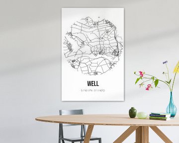 Well (Gelderland) | Landkaart | Zwart-wit van Rezona