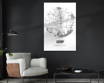 Adorp (Groningen) | Carte | Noir et blanc sur Rezona