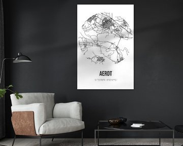 Aerdt (Gelderland) | Map | Black and white by Prints of Place