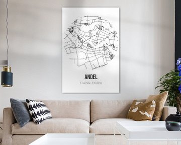 Andel (Noord-Brabant) | Landkaart | Zwart-wit van MijnStadsPoster