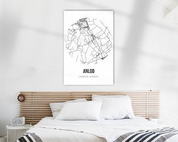 Anloo (Drenthe) | Landkaart | Zwart-wit van MijnStadsPoster