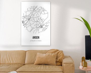 Ansen (Drenthe) | Landkaart | Zwart-wit van Rezona