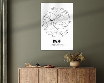 Baard (Fryslan) | Karte | Schwarz und weiß von Rezona