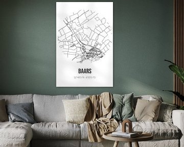 Baars (Overijssel) | Karte | Schwarz und Weiß von Rezona
