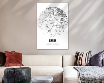 Bears (Fryslan) | Landkaart | Zwart-wit van MijnStadsPoster