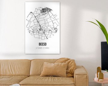 Beesd (Gelderland) | Landkaart | Zwart-wit van MijnStadsPoster