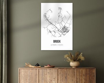 Broek (Fryslan) | Landkaart | Zwart-wit van MijnStadsPoster