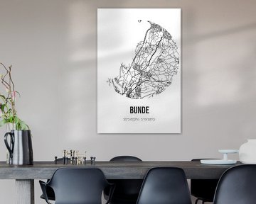 Bunde (Limburg) | Landkaart | Zwart-wit van MijnStadsPoster