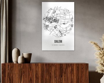 Dalem (Zuid-Holland) | Landkaart | Zwart-wit van MijnStadsPoster