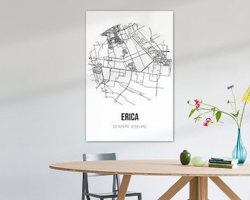 Erica (Drenthe) | Landkaart | Zwart-wit van Rezona