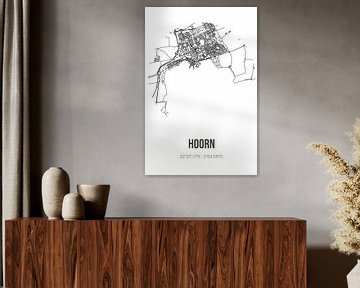 Hoorn (Noord-Holland) | Landkaart | Zwart-wit van MijnStadsPoster