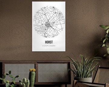 Horst (Limburg) | Landkaart | Zwart-wit van MijnStadsPoster