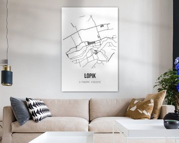 Lopik (Utrecht) | Karte | Schwarz und Weiß von Rezona