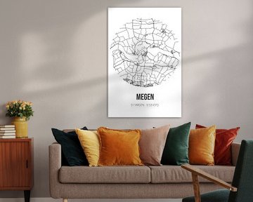 Megen (Noord-Brabant) | Landkaart | Zwart-wit van Rezona