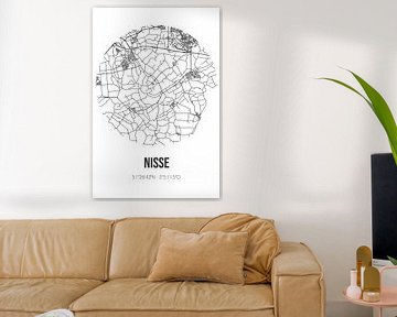 Nisse (Zeeland) | Carte | Noir et blanc sur Rezona