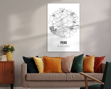 Peins (Fryslan) | Carte | Noir et blanc sur Rezona