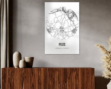 Peize (Drenthe) | Landkaart | Zwart-wit van Rezona