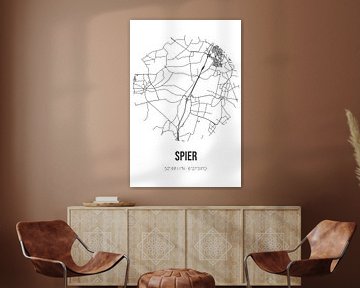 Spier (Drenthe) | Landkaart | Zwart-wit van Rezona