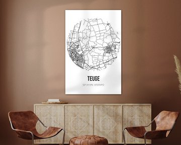 Teuge (Gelderland) | Landkaart | Zwart-wit van Rezona