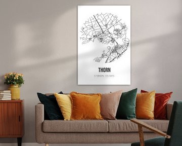 Thorn (Limburg) | Carte | Noir et blanc sur Rezona