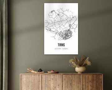 Tirns (Fryslan) | Landkaart | Zwart-wit van Rezona