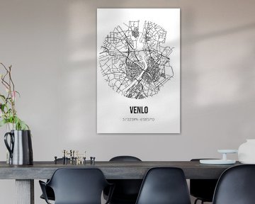 Venlo (Limburg) | Karte | Schwarz und weiß von Rezona