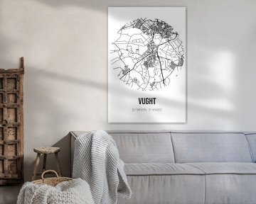 Vught (Noord-Brabant) | Landkaart | Zwart-wit van Rezona