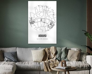 Aduard (Groningen) | Landkaart | Zwart-wit van Rezona