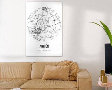Arriën (Overijssel) | Landkaart | Zwart-wit van Rezona