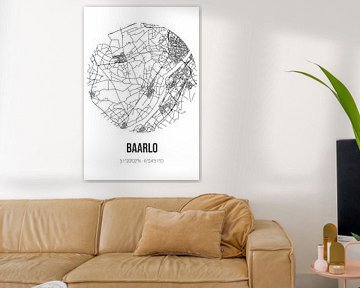Baarlo (Limburg) | Landkaart | Zwart-wit van Rezona