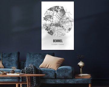 Bemmel (Gelderland) | Landkaart | Zwart-wit van Rezona