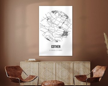 Cothen (Utrecht) | Map | Black and white by Rezona