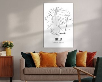 Deelen (Gelderland) | Map | Black and white by Rezona