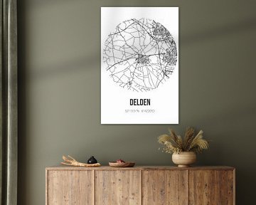 Delden (Overijssel) | Karte | Schwarz und weiß von Rezona